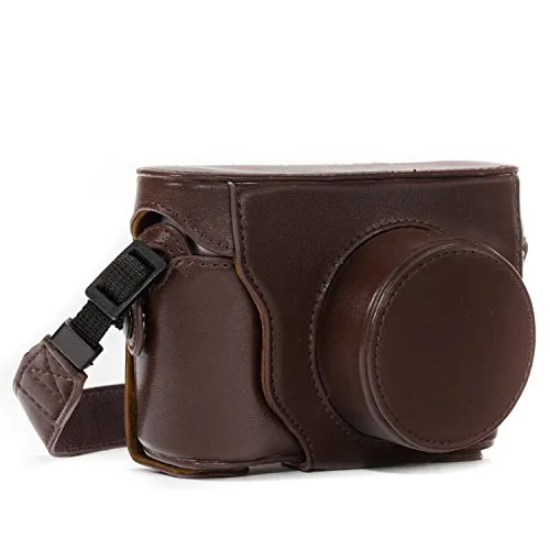 MegaGear Ever Ready Custodia Fotocamera X100S Marrone Scuro ecopelle