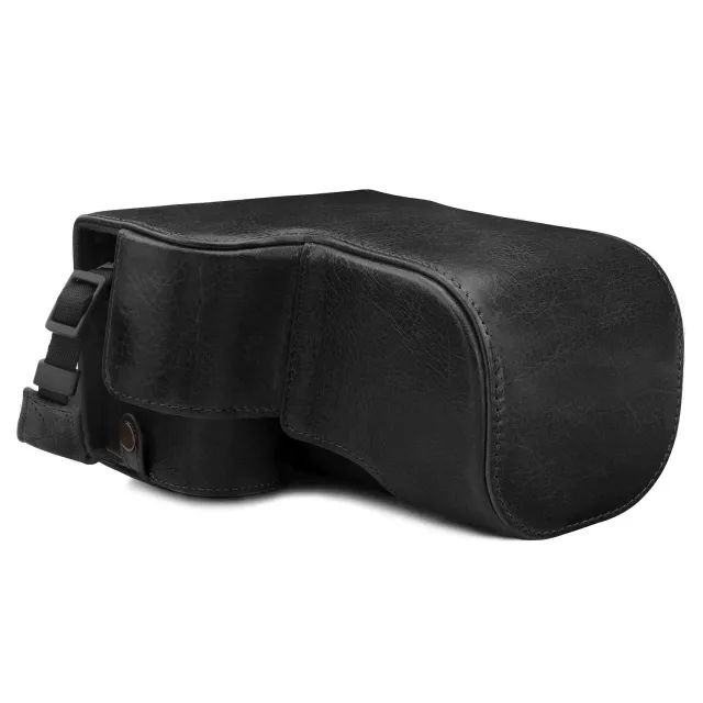 MegaGear Ever Ready A6600 custodia pelle nera 18-135mm
