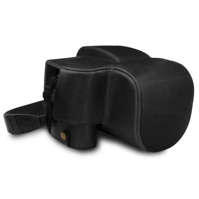 MegaGear Custodia Pelle per Leica V-Lux 5 Nera