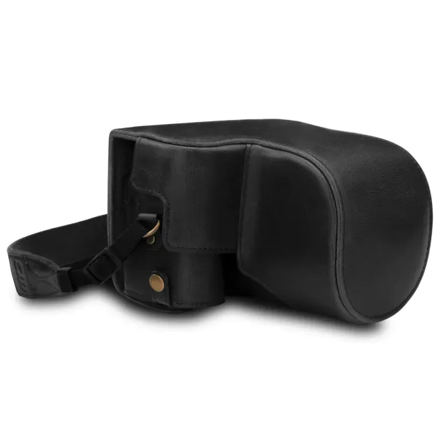 MegaGear custodia fotocamera Nikon Coolpix B600 nero finta pelle