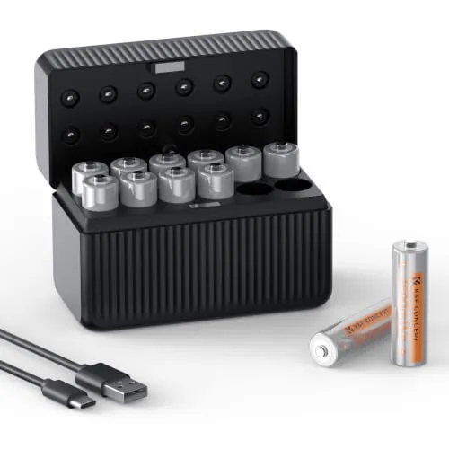 K&F Concept batterie AA litio ricaricabili 12 pezzi 1,5V