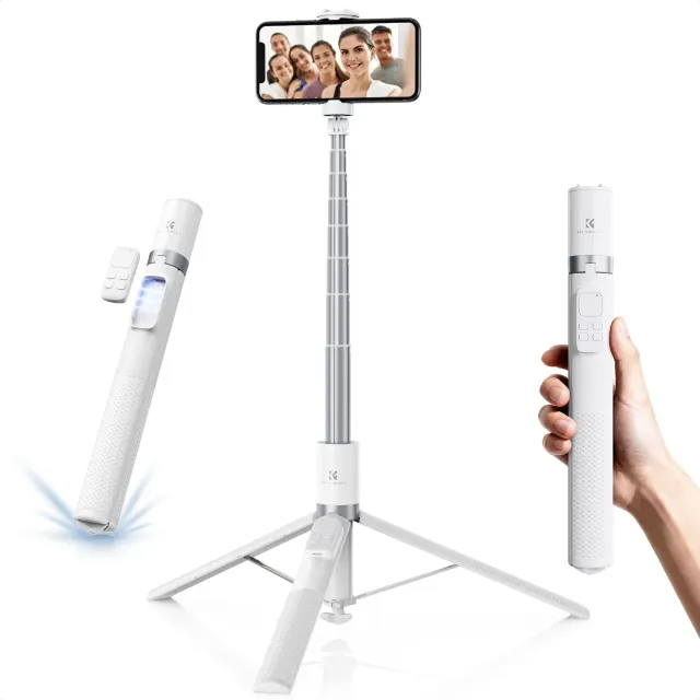 K&F Concept Bastone Selfie Treppiede 175cm Bianco