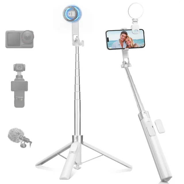Concept 180cm Treppiede Selfie Bianco con Luce Bluetooth