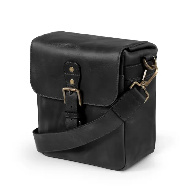 MegaGear Messenger Verticale Borsa Fotocamera Pelle Nera