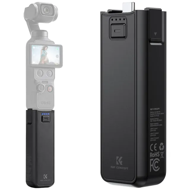 K&F Concept impugnatura batteria 5000mAh per Osmo Pocket 3/4