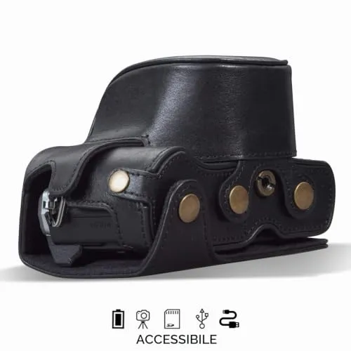 MegaGear Ever Ready Custodia Fotocamera E-M10 Mark IV Nero pelle