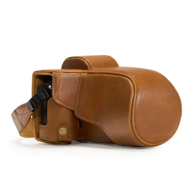 MegaGear MG992 E-M5 II custodia pelle marrone chiaro